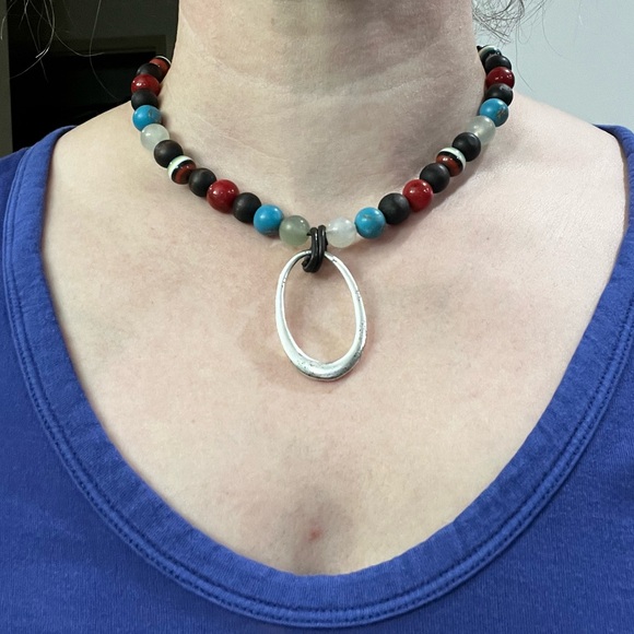 Women’s Fossil Brand Red/Brown/Turquoise Beaded Jewelry Set - Picture 11 of 12